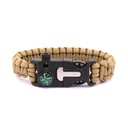 PULSERA PARACORD IMMORTAL C/PEDERNAL Y BRUJULA COYOTE