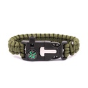 PULSERA PARACORD IMMORTAL C/PEDRNAL Y BRUJULA VERDE