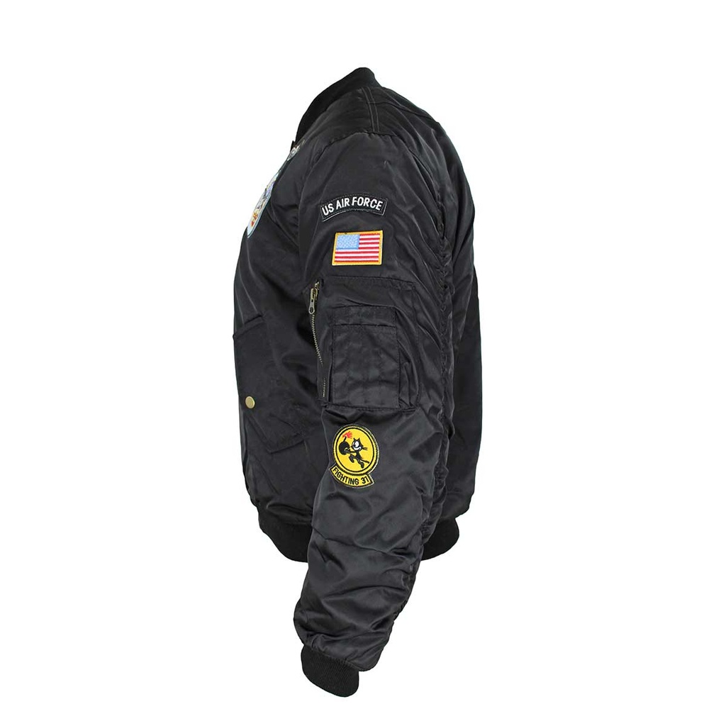 CAZADORA BOMBER IMMORTAL PARCHES NEGRA