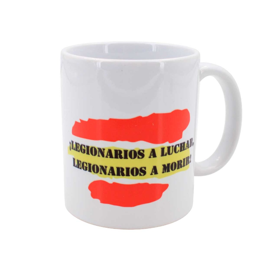 TAZA CERÁMICA LEGIONARIOS A LUCHAR BLANCA