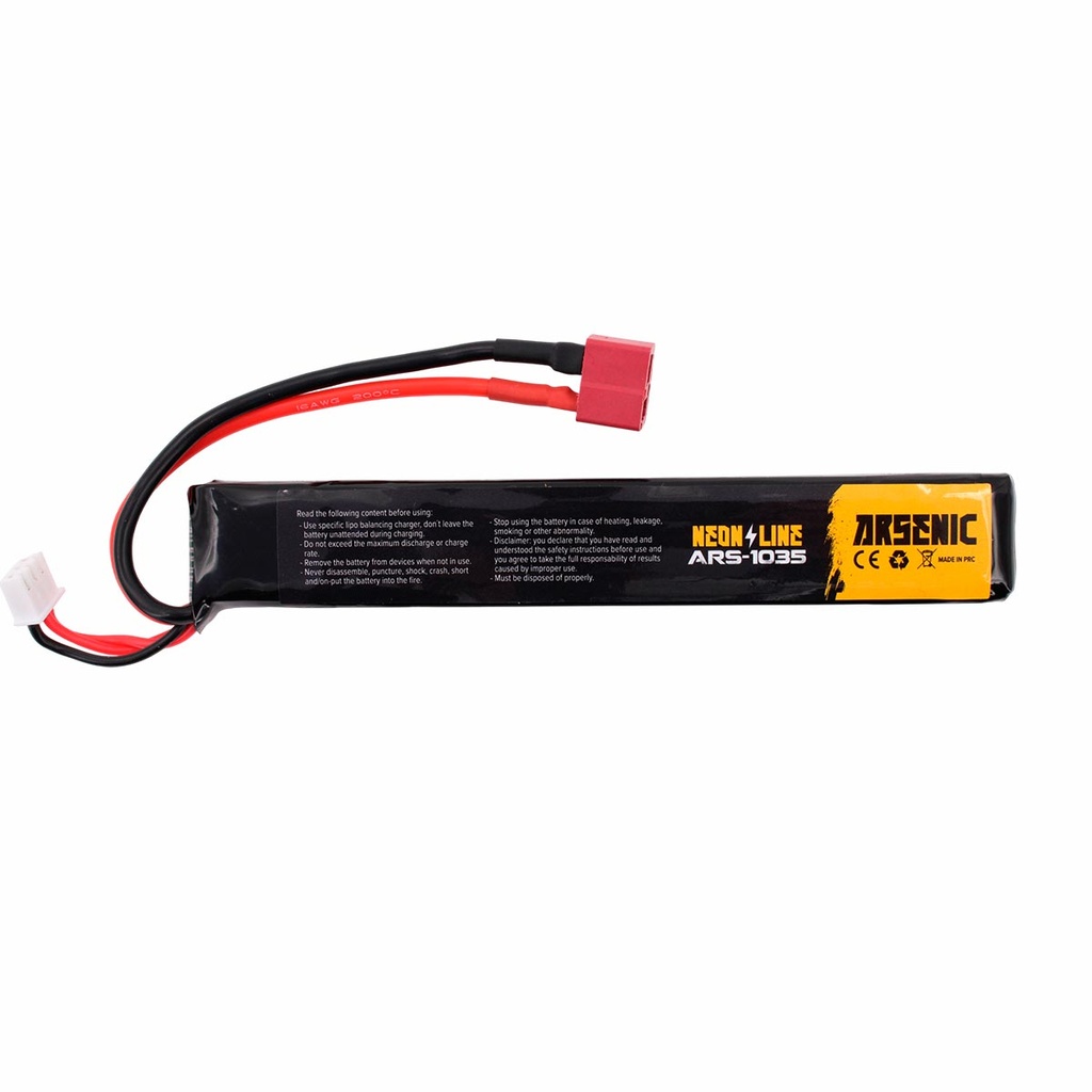 BATERIA ARSENIC LIPO 7.4V 1300MAH 25C/50C 1STICK T-DEAN NEGRA