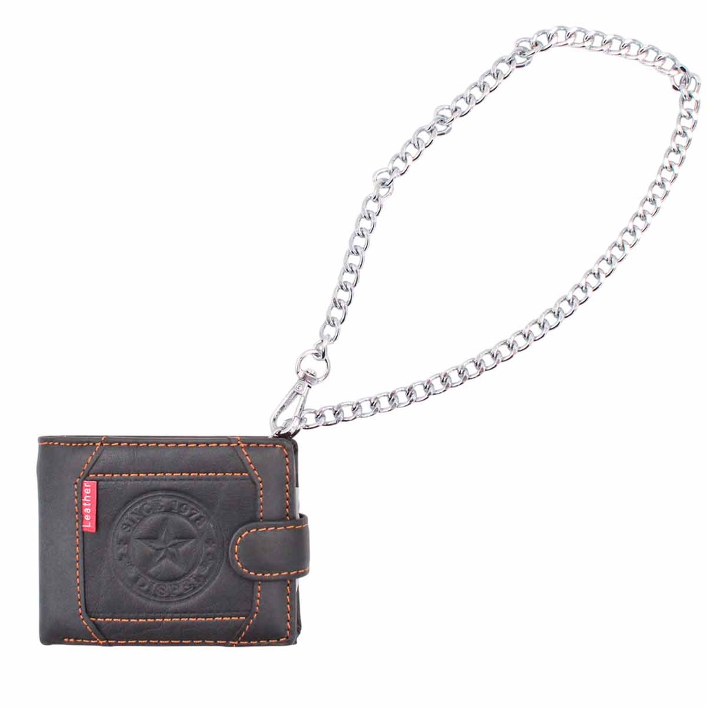 CARTERA PIEL ESTRELLA CON CADENA NEGRA