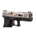 PISTOLA WE G17 CUSTOM-3 FULL METAL NEGRA-PLATA