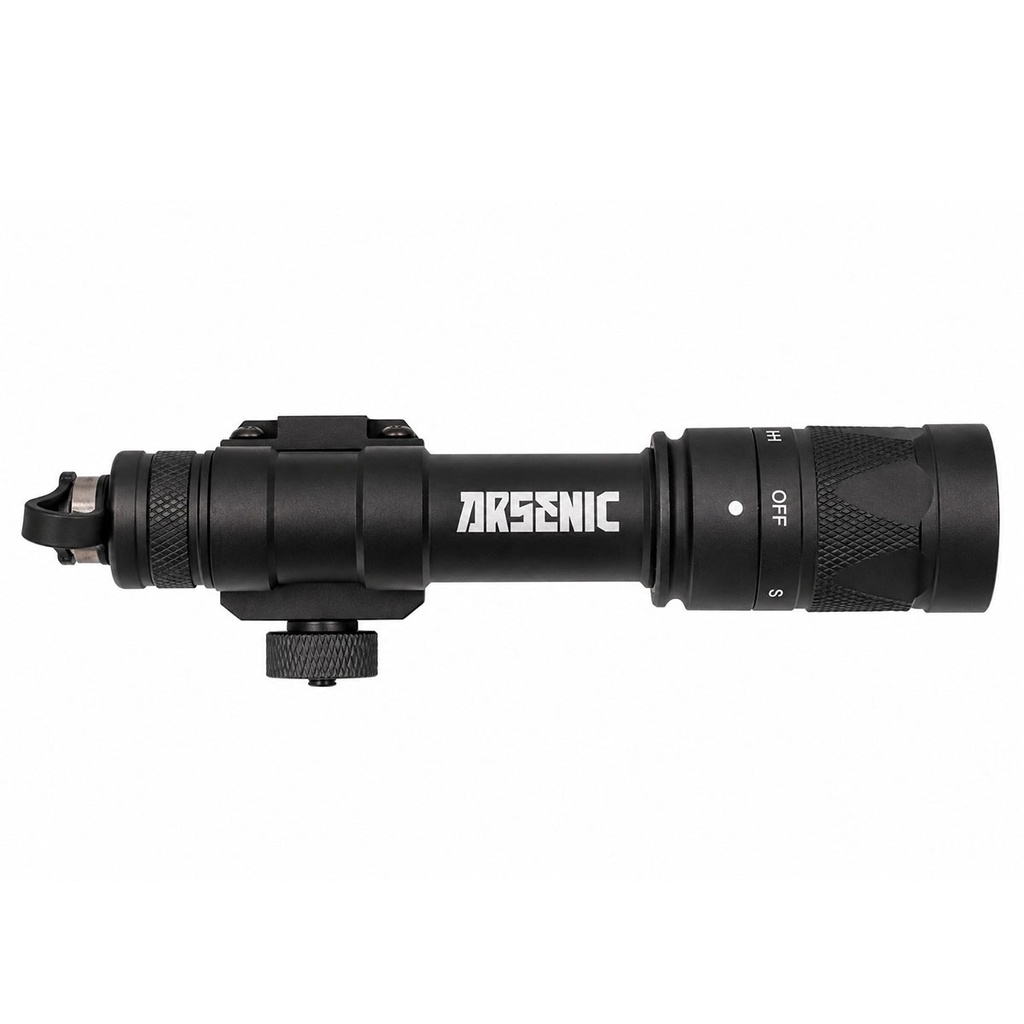 LINTERNA ARSENIC TACTICA M600W CON ESTROBO NEGRA