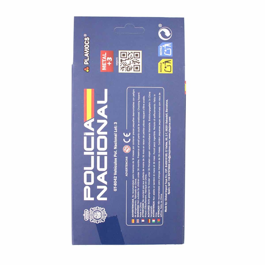 SET POLICIA NACIONAL HELICOPTERO COCHE 3PCS AZUL