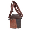 BOLSO CUERO GENUINE TAPA LARGA PEQ. NEGRO-MARRON