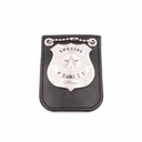 PLACA CARTERA METALICA SPECIAL POLICE PLATA