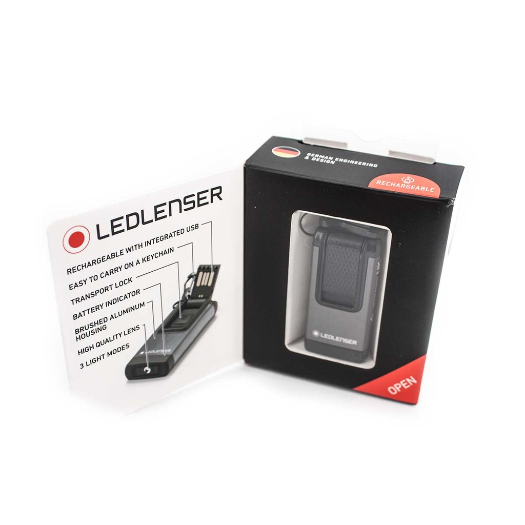 LINTERNA LED LENSER K4R.2 LLAVERO RECARGABLE NEGRA