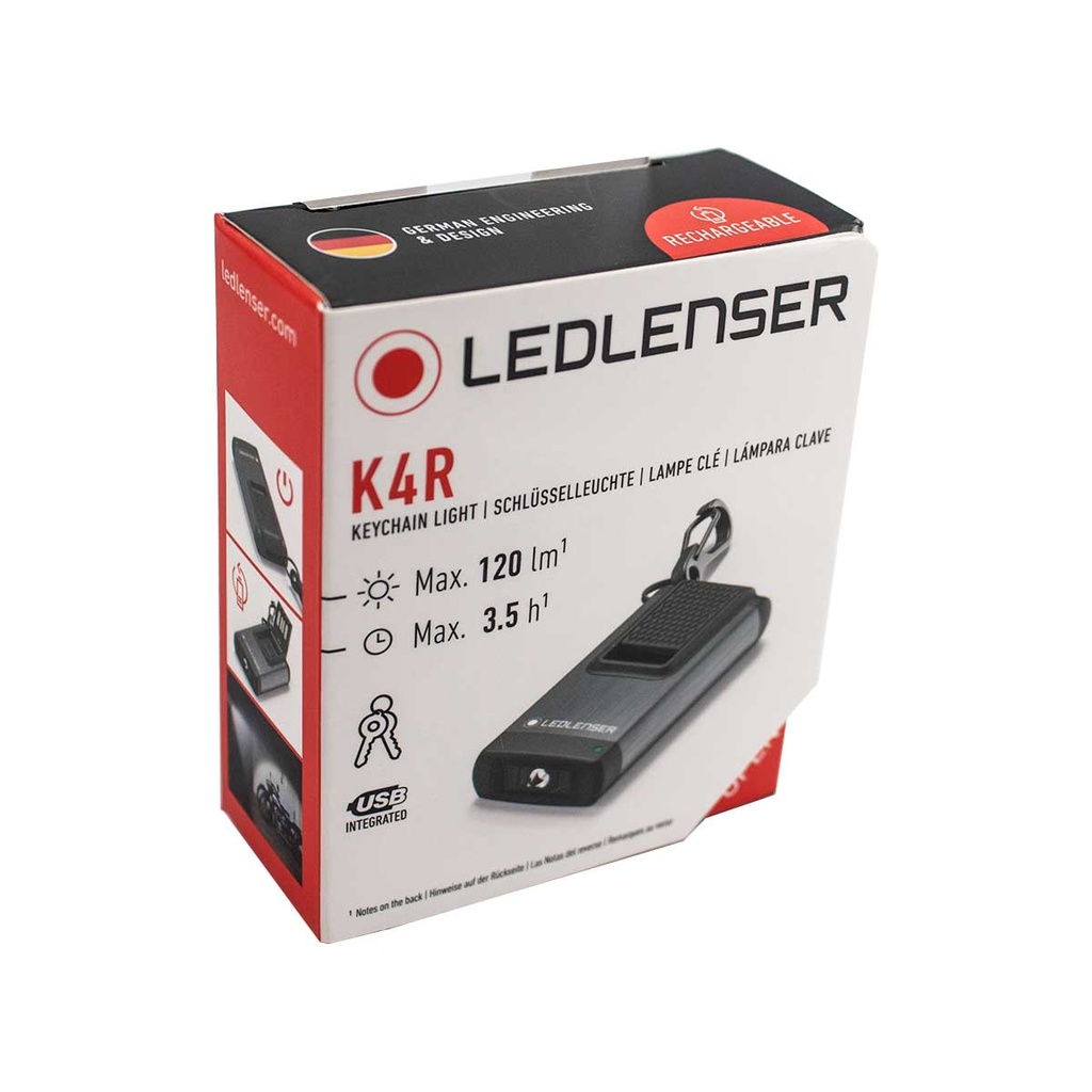 LINTERNA LED LENSER K4R.2 LLAVERO RECARGABLE NEGRA