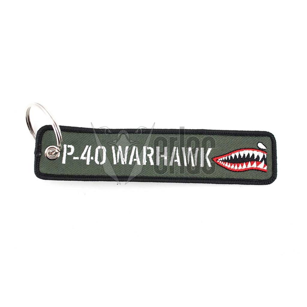 LLAVERO CINTA RECTANGULAR P-40 WARHAWK VERDE