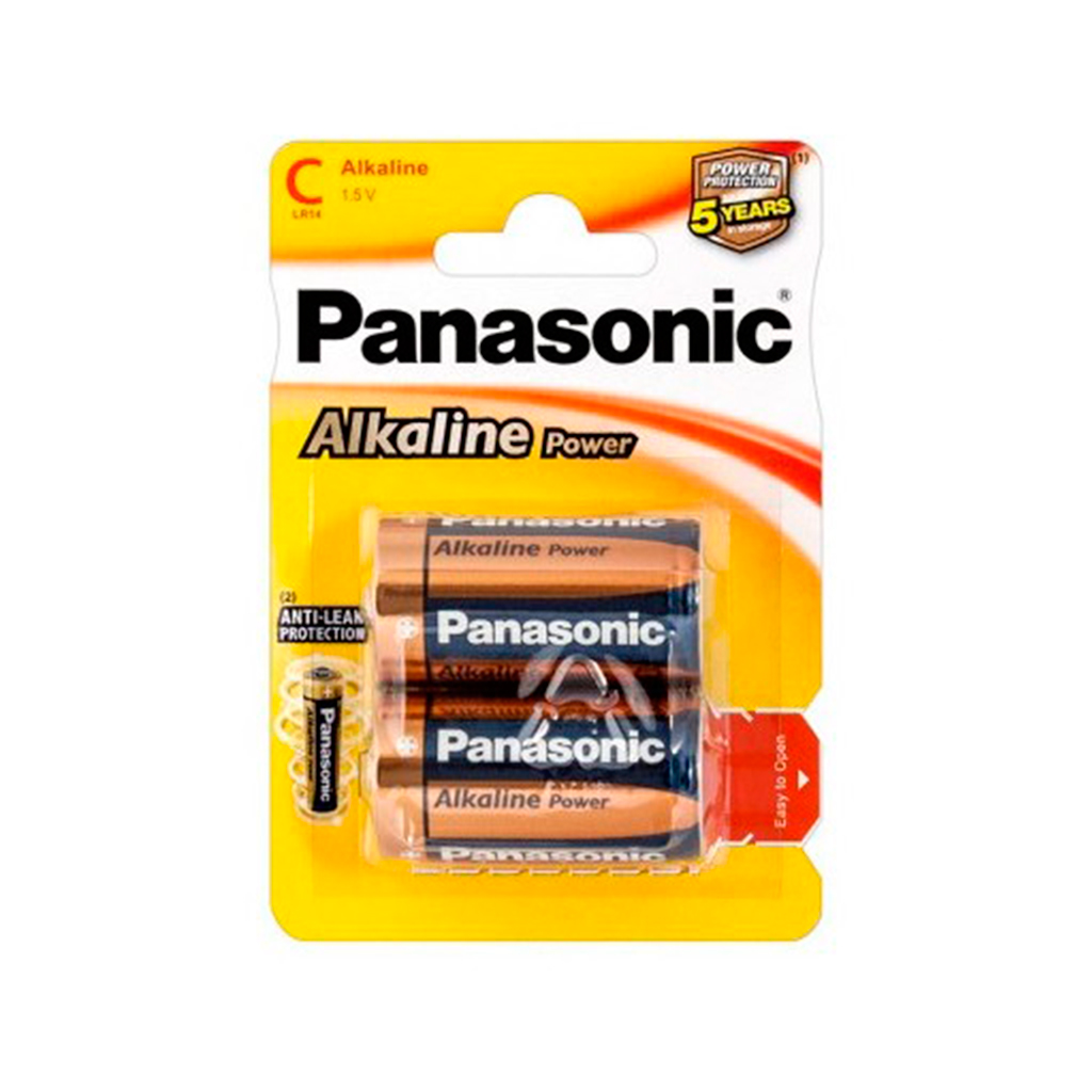 PILA ALCALINA PANASONIC MEDIANA LR14 C NEGRA