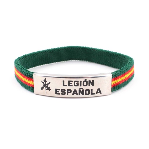 [2108545-LE] PULSERA ESPAÑA ELASTICA CENTRO METALICO LEGION