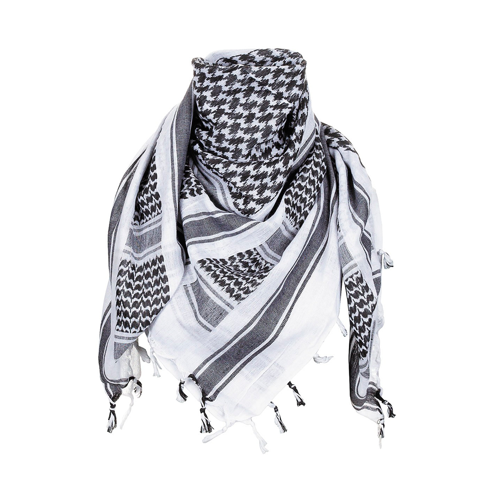 PAÑUELO PALESTINO IMMORTAL 115X110CM BLANCO-NEGRO