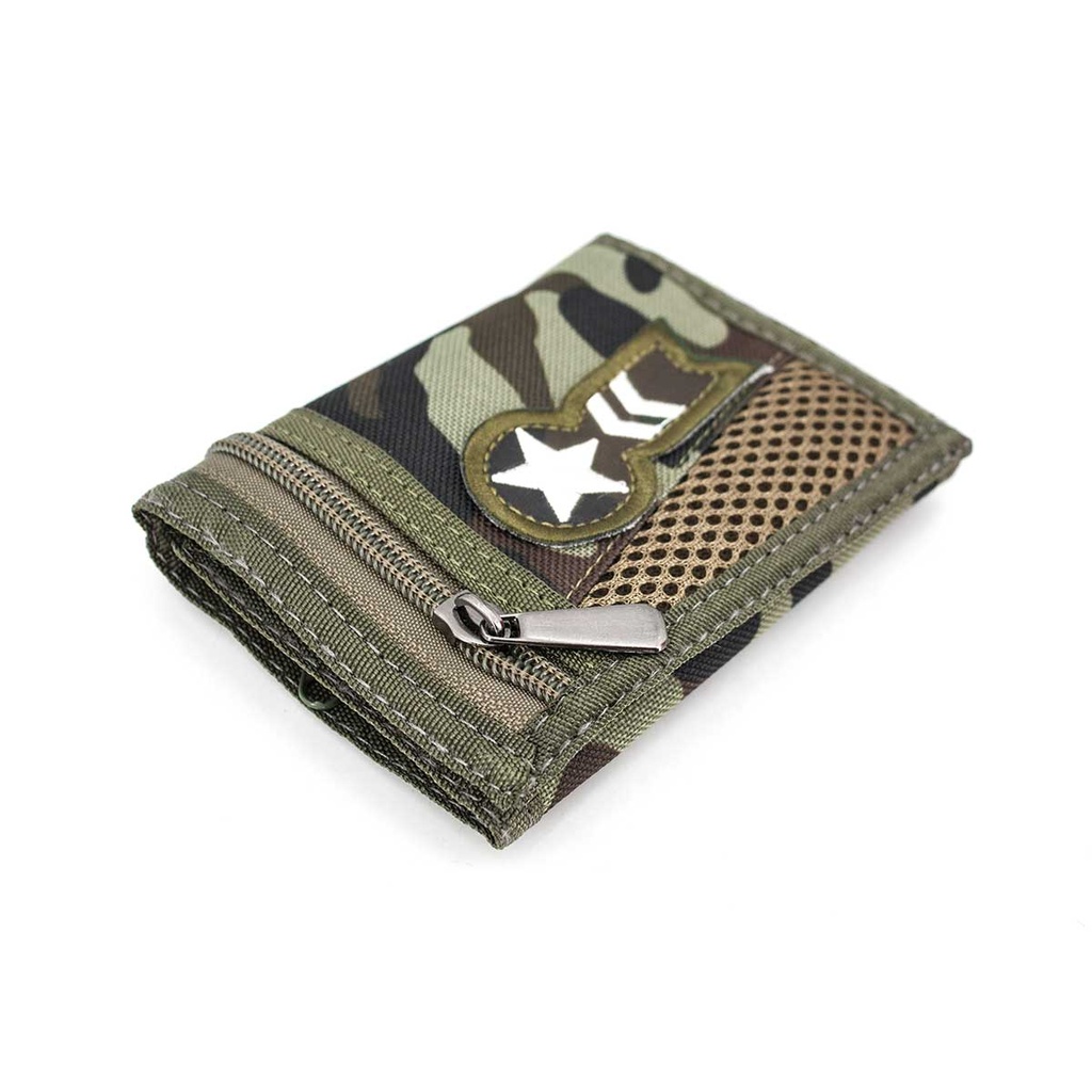 CARTERA ESTRELLA C/CADENA GALON CAMO HOJAS