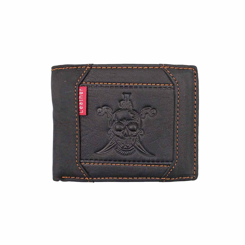 CARTERA PIEL CALAVERA SABLES NEGRA
