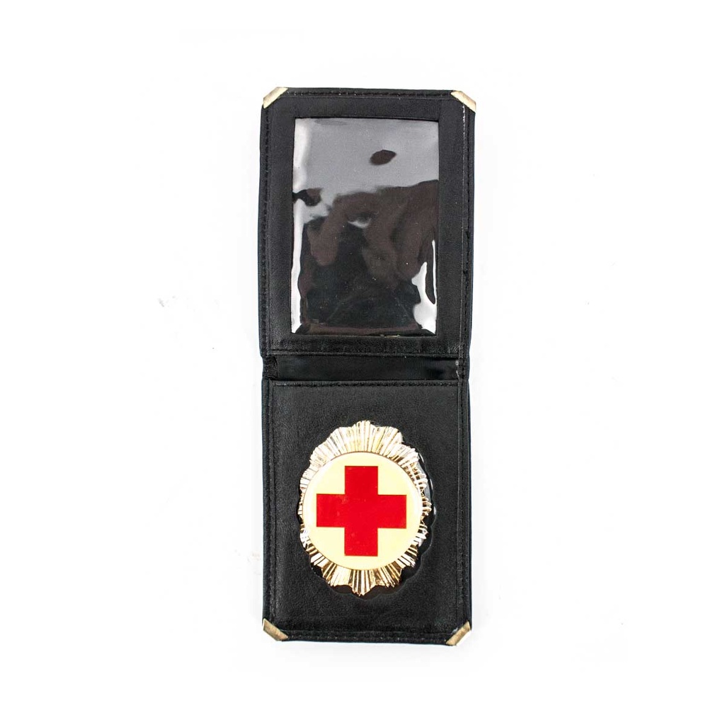 CARTERA PIEL PLACA CRUZ ROJA