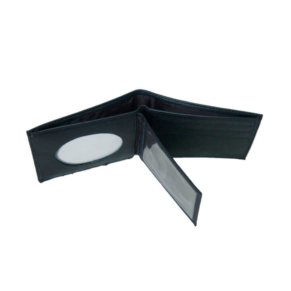 CARTERA PIEL DOBLE COMPARTIMENTO NEGRA