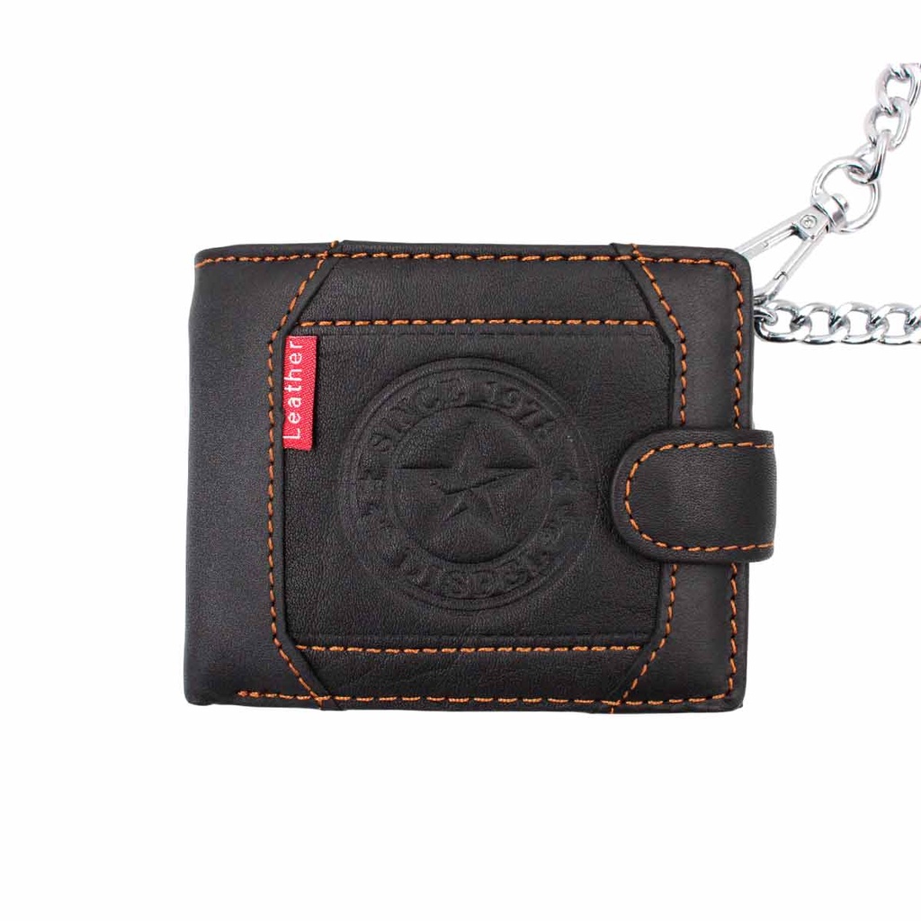 CARTERA PIEL ESTRELLA CON CADENA NEGRA
