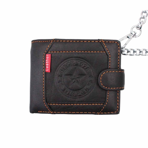 [825000] CARTERA PIEL ESTRELLA CON CADENA NEGRA
