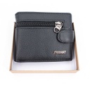 CARTERA PIEL CREMALLERA ENTERA NEGRA-MARRON