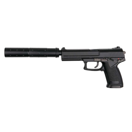 [14763A] PISTOLA ASG MK23 GAS C/SILENCIADOR NEGRA