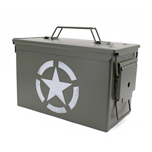 [V465300] CAJA MUNICION METALICA GR CAL 50 VERDE ESTRELLA