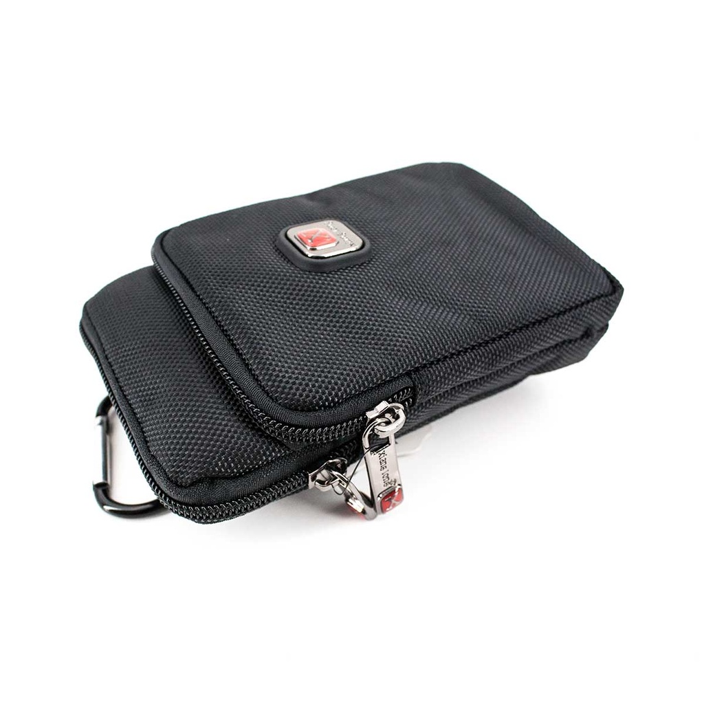 BOLSITO X CORDURA DOBLE CREMALLERA C/MOSQUETON NEGRO