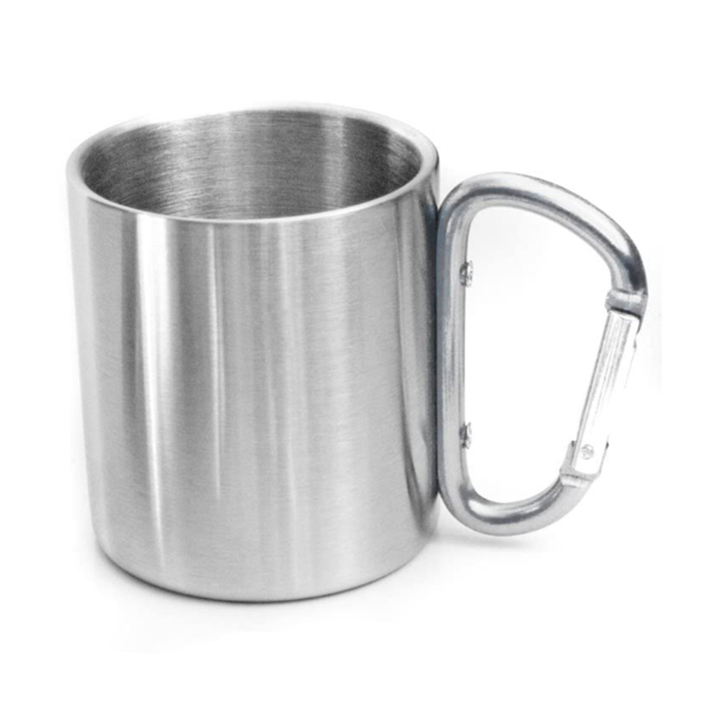 CACILLO VASO C/MOSQUETON 250ML ACERO PLATA