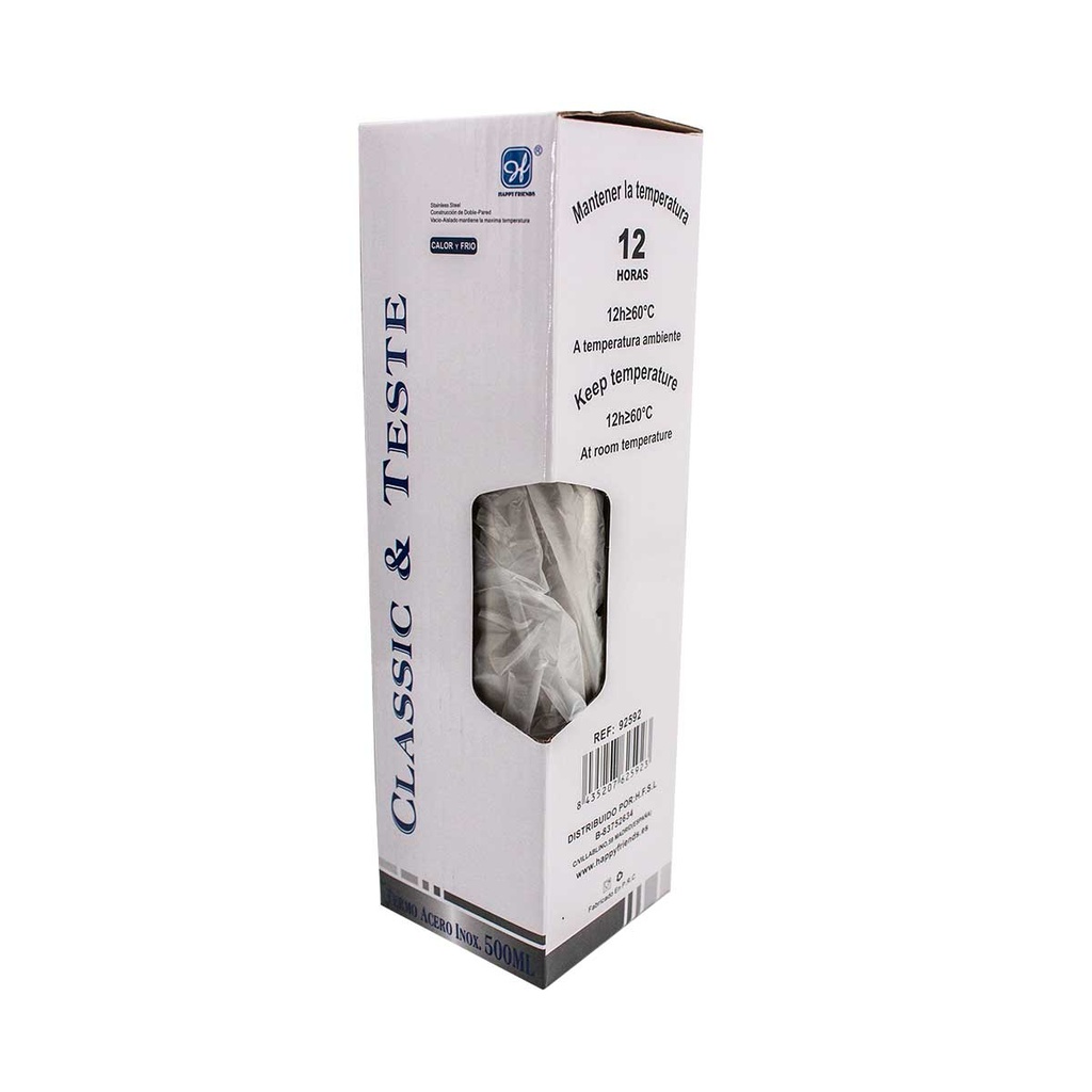 TERMO ACERO INOXIDABLE 500ML PLATA