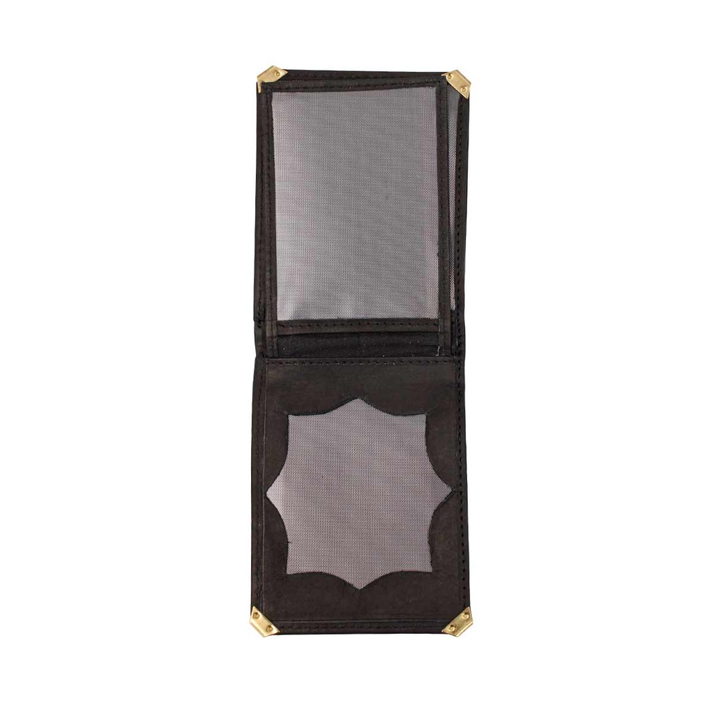CARTERA PIEL BILLETERO REFUERZO DORADO NEGRA