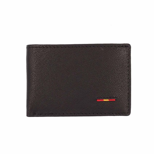 [3051-2] CARTERA PIEL BANDERITA ESPAÑA PEQUEÑA NEGRA