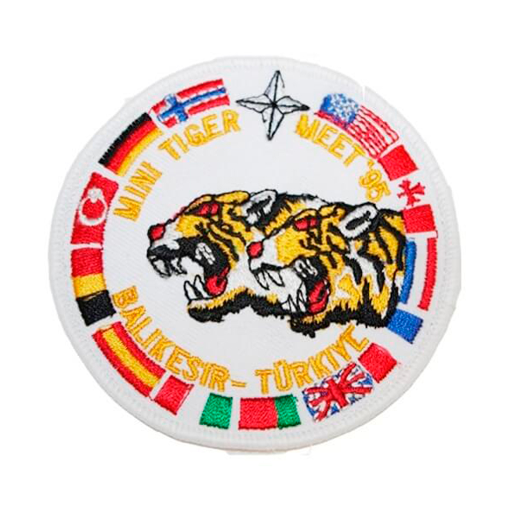 PARCHE BORDADO 2 TIGRES BLANCO-AMARILLO