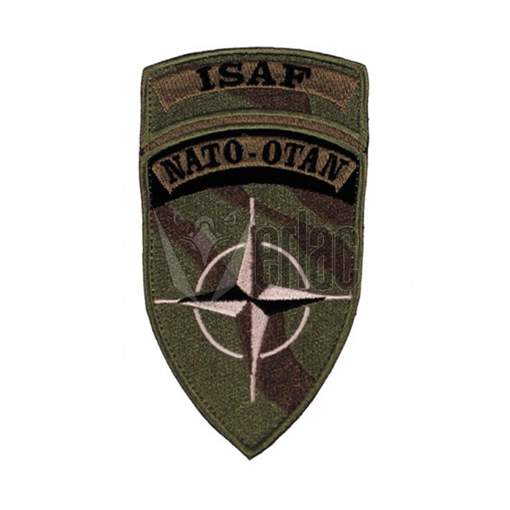 PARCHE BORDADO ISAF NATO-OTAN C/VELCRO CAMO