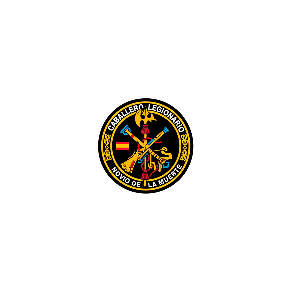 PEGATINA PLANA PEQ. REDONDA CABALLERO LEGIONARIO NEGRA