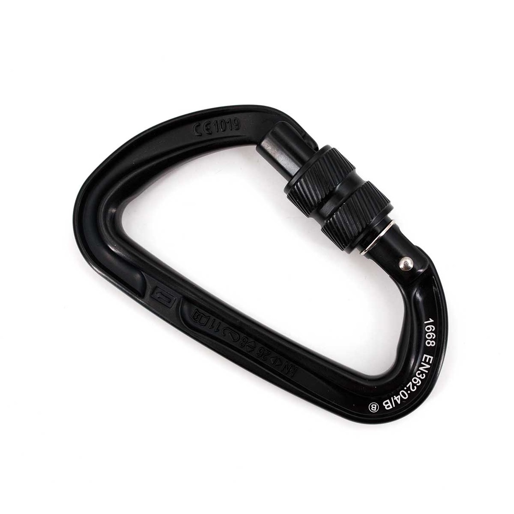 MOSQUETON SINGING ROCK CON SEGURO NEGRO