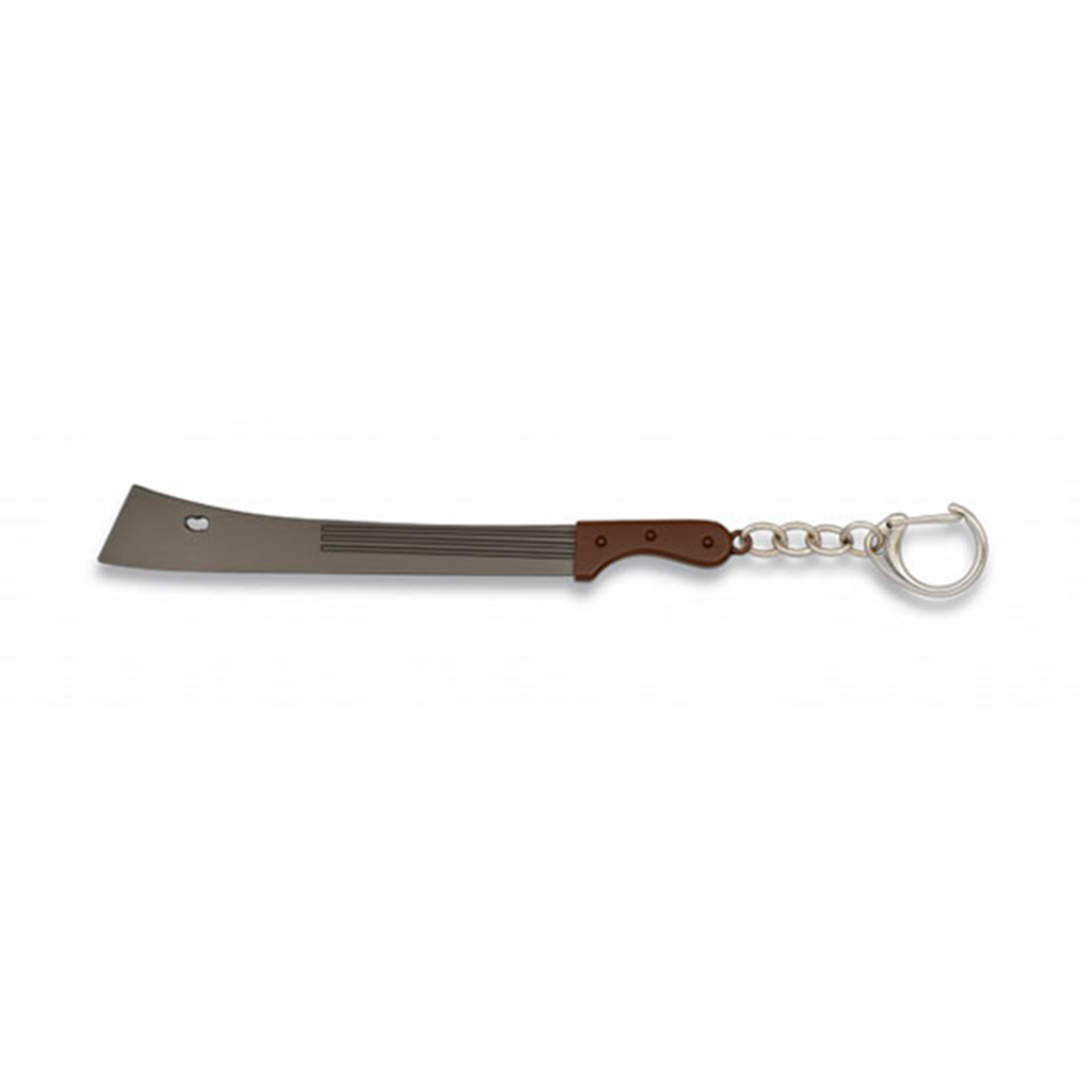 LLAVERO MACHETE BOLO 3 RAYAS MARRON-PLATA