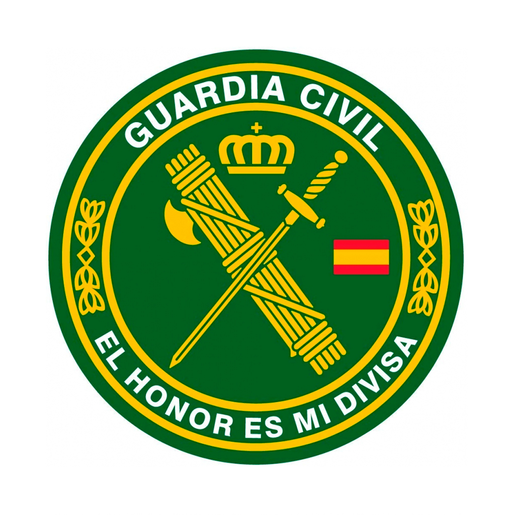PEGATINA PLANA GR. REDONDA GUARDIA CIVIL HONOR VERDE