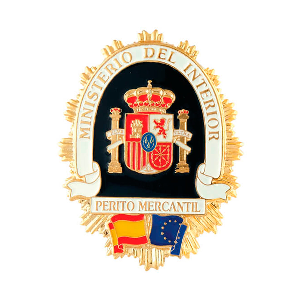 PLACA CARTERA METALICA BANDERA COMUNIDAD PERITO MERCANTIL