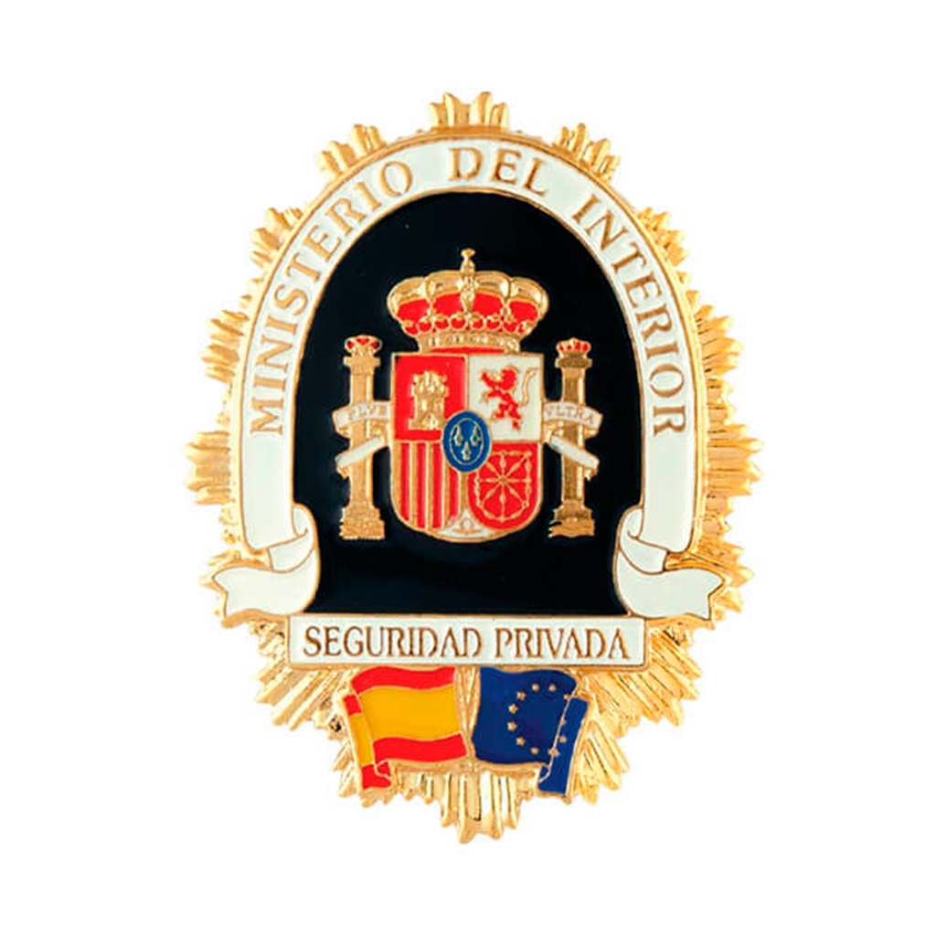 PLACA CARTERA METALICA BANDERA COMUNIDAD SEGURIDAD PRIVADA