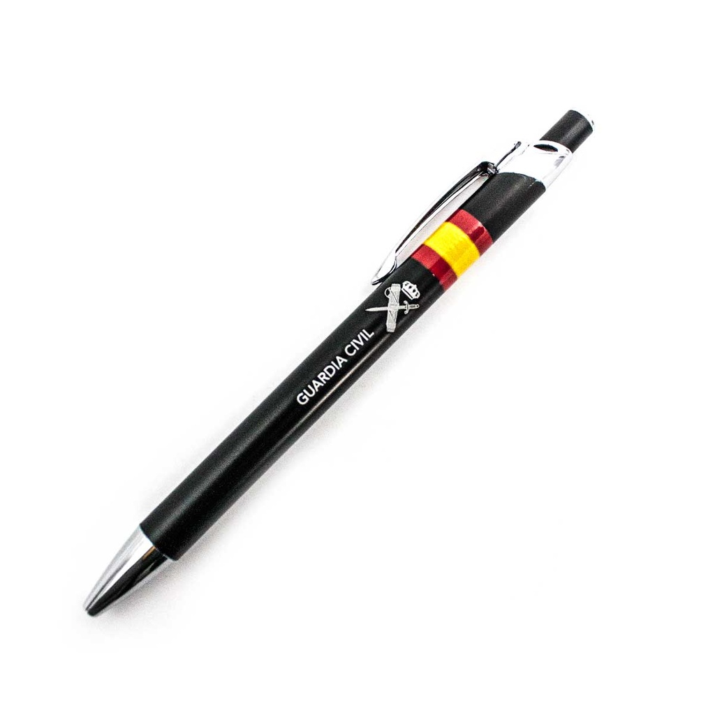 BOLIGRAFO ALUMINIO BANDERA G.CIVIL NEGRO
