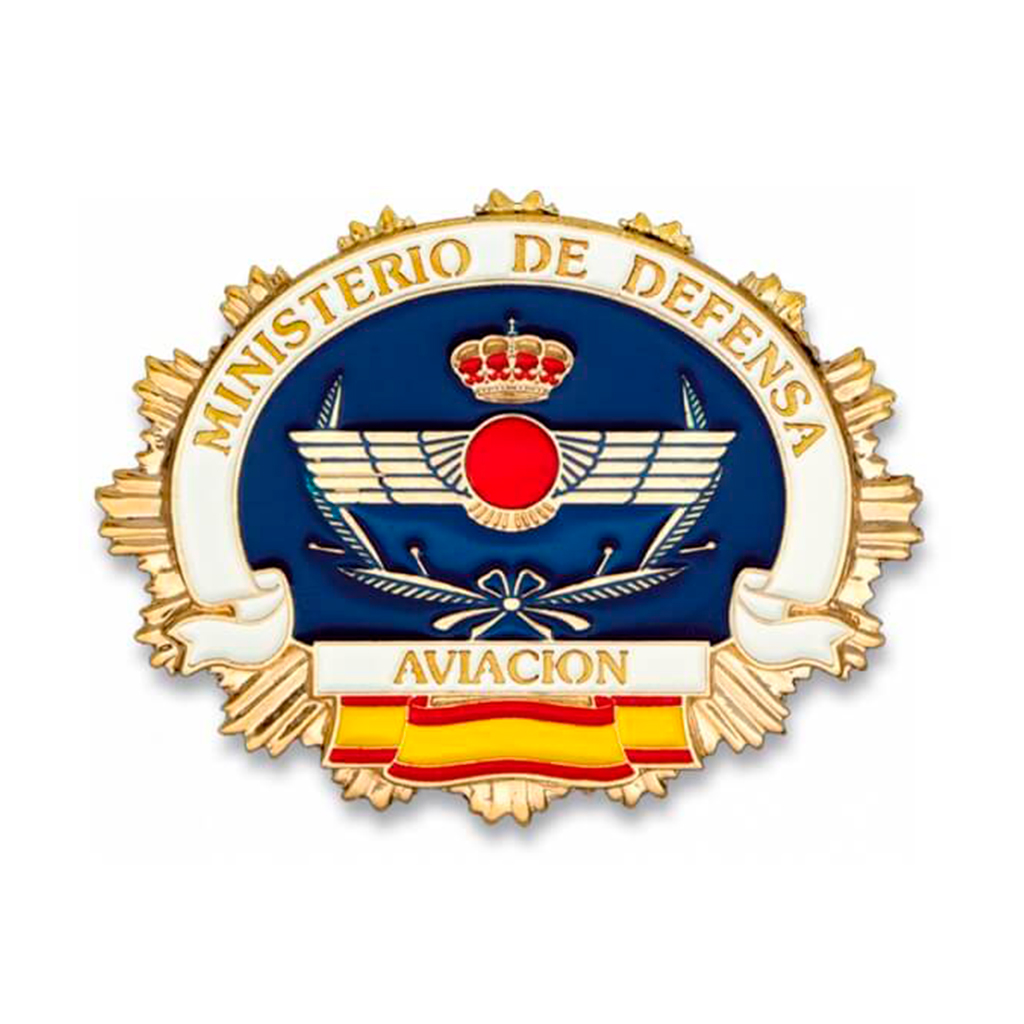 PLACA CARTERA METALICA C/BANDERA AVIACION