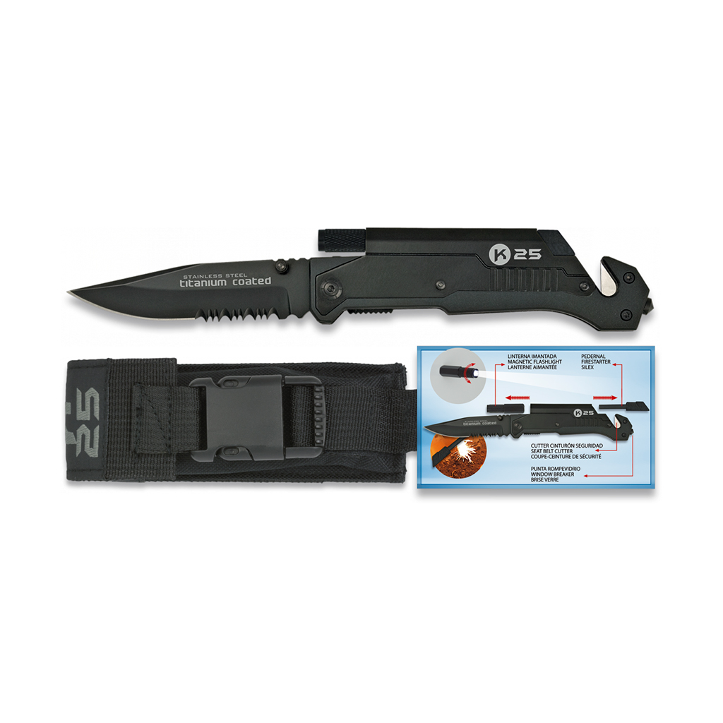 NAVAJA K25 PEDERNAL LINTERNA NEGRA