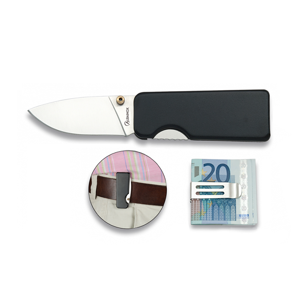 NAVAJA ALBAINOX BLACK C/CLIP MINI NEGRA
