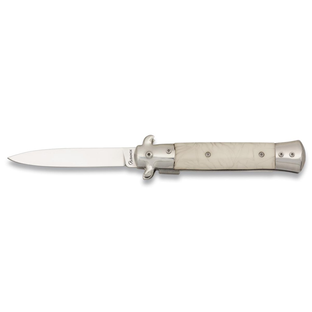 NAVAJA ALBAINOX 10CM CACHA NACAR BLANCA