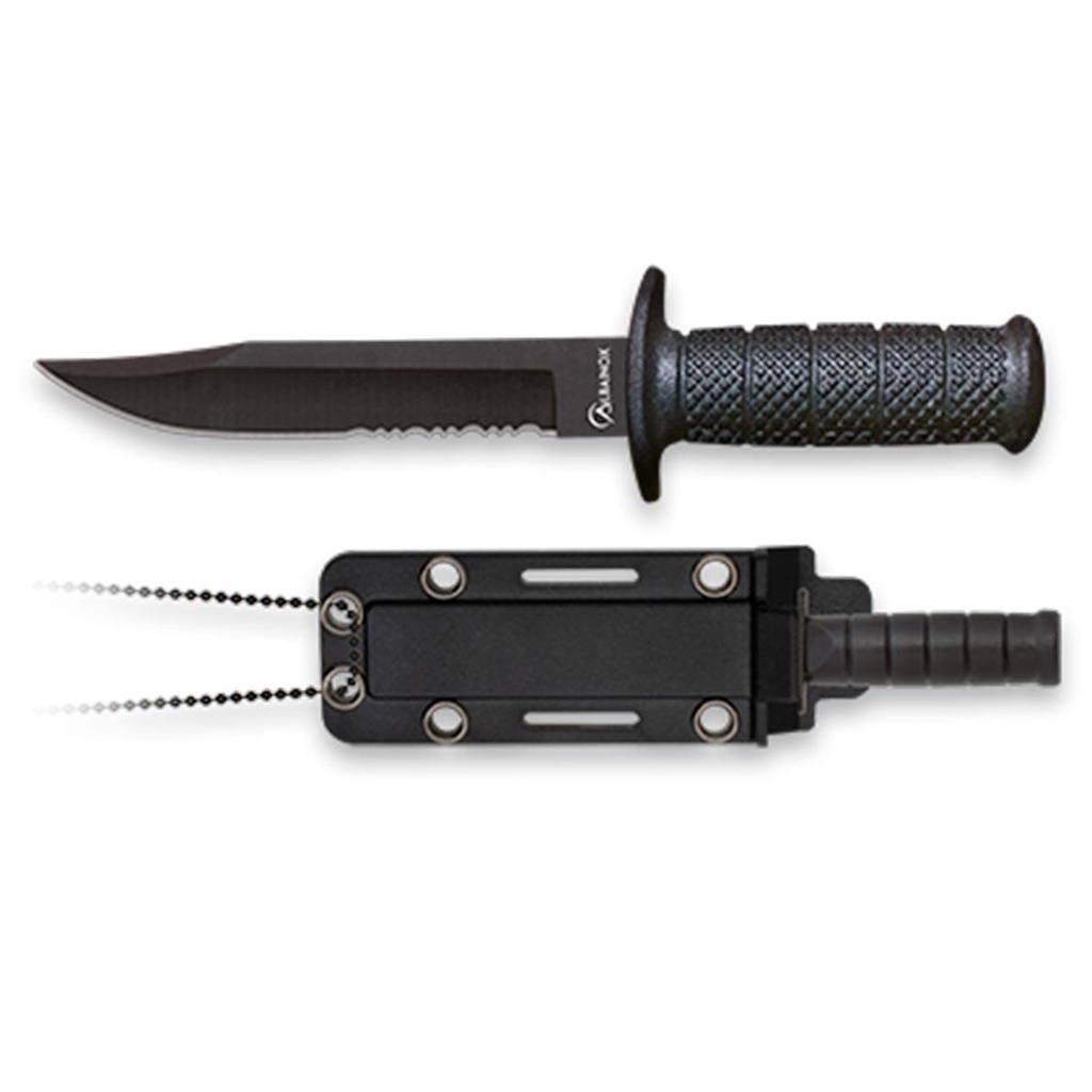 CUCHILLO ALBAINOX CUELLO FUNDA ABS 5.8 CM NEGRO