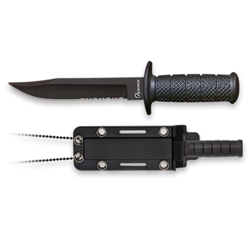 [32872] CUCHILLO ALBAINOX CUELLO FUNDA ABS 5.8 CM NEGRO