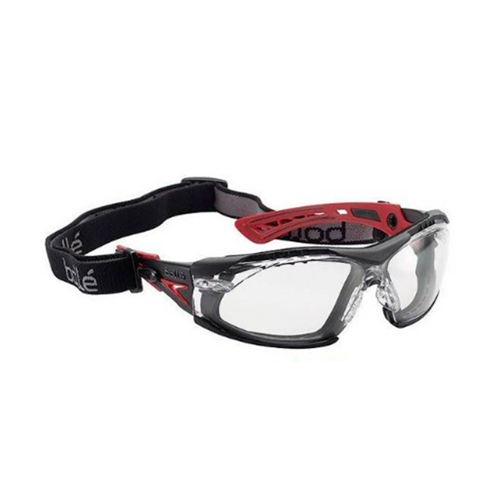 GAFA BOLLE RUSH  C/CORDON LENTE TRANSPAR.NEGRA PATILLA ROJA