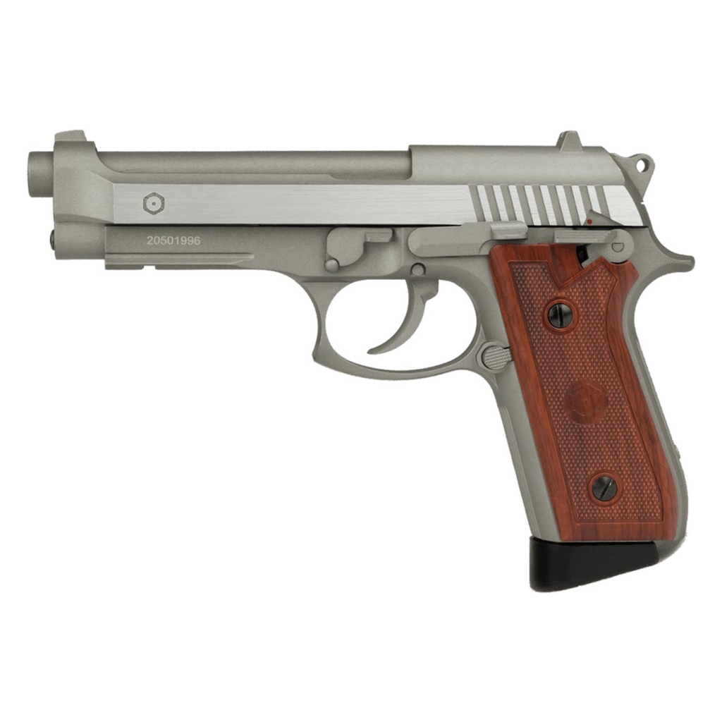 PISTOLA TAURUS PT92 CO2  PLATA/MADERA