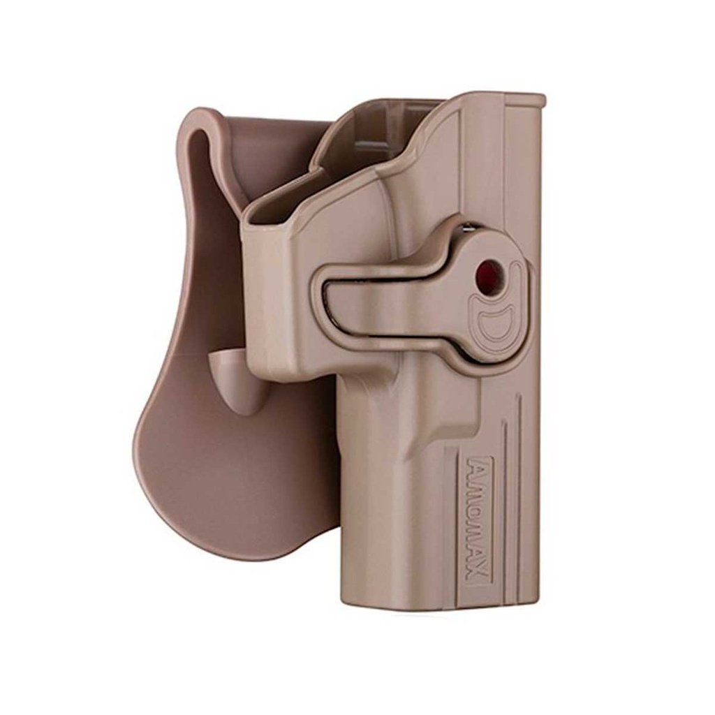 FUNDA PISTOLA RIGIDA AMOMAX GLOCK TAN