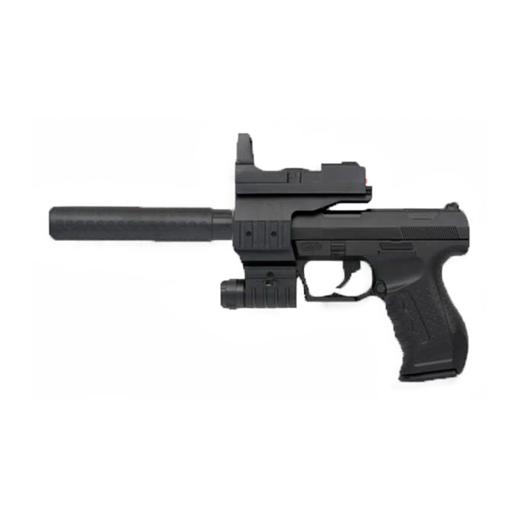 PISTOLA P998-1 C/SILENCIADOR C/VISOR MUELLE NEGRA